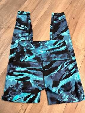 Lululemon Wunder Under High-Rise Tight 28" Nulux Sea Swirl Teal Multi Size 6